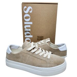 SOLUDOS Ibiza Platform Sneakers NIB Sz 8 Sand Suede